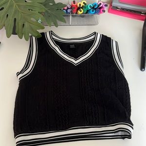 Black and White Sweater Vest